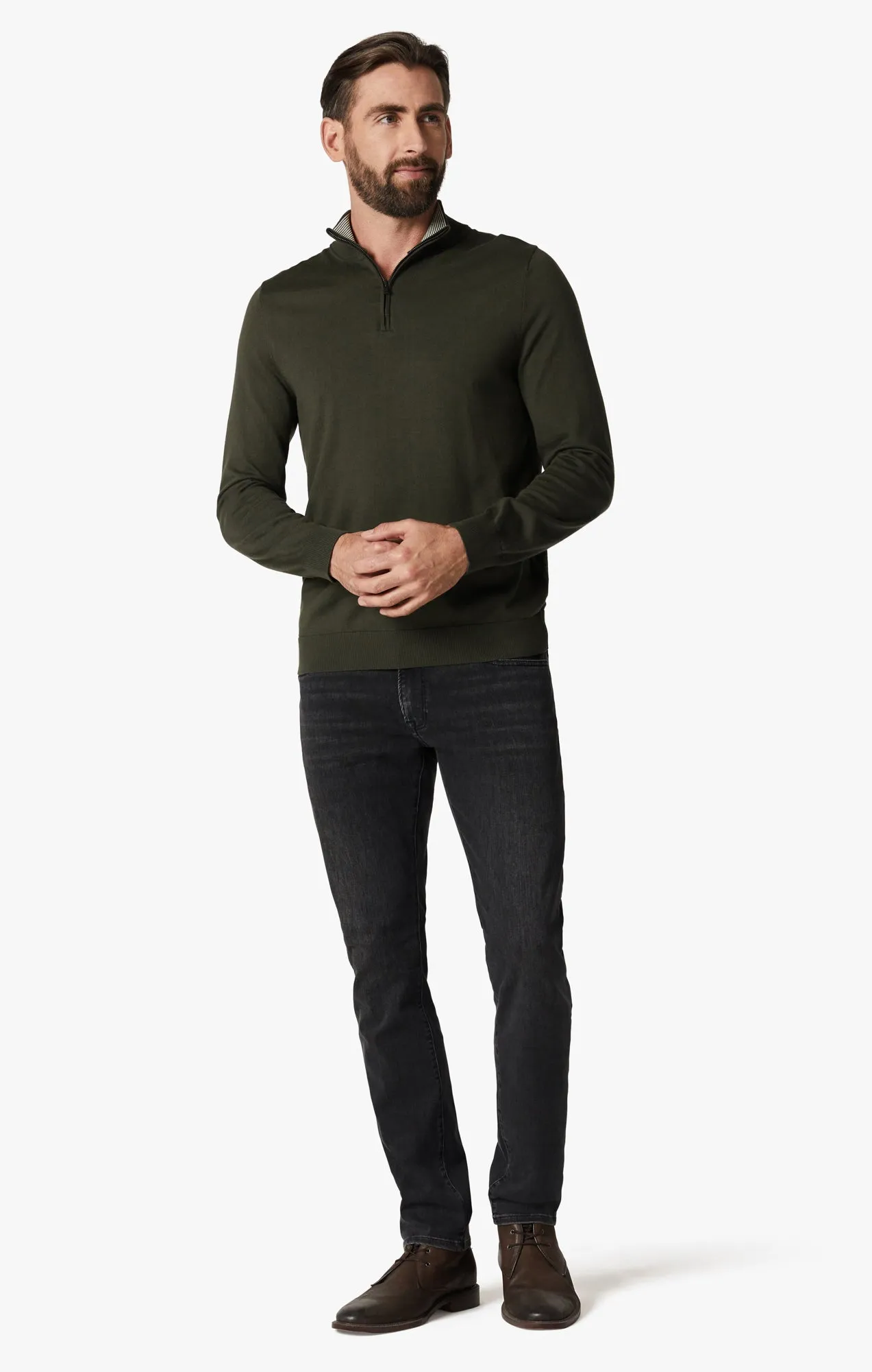 Cool Tapered Leg Jeans In Dark Smoke Refined