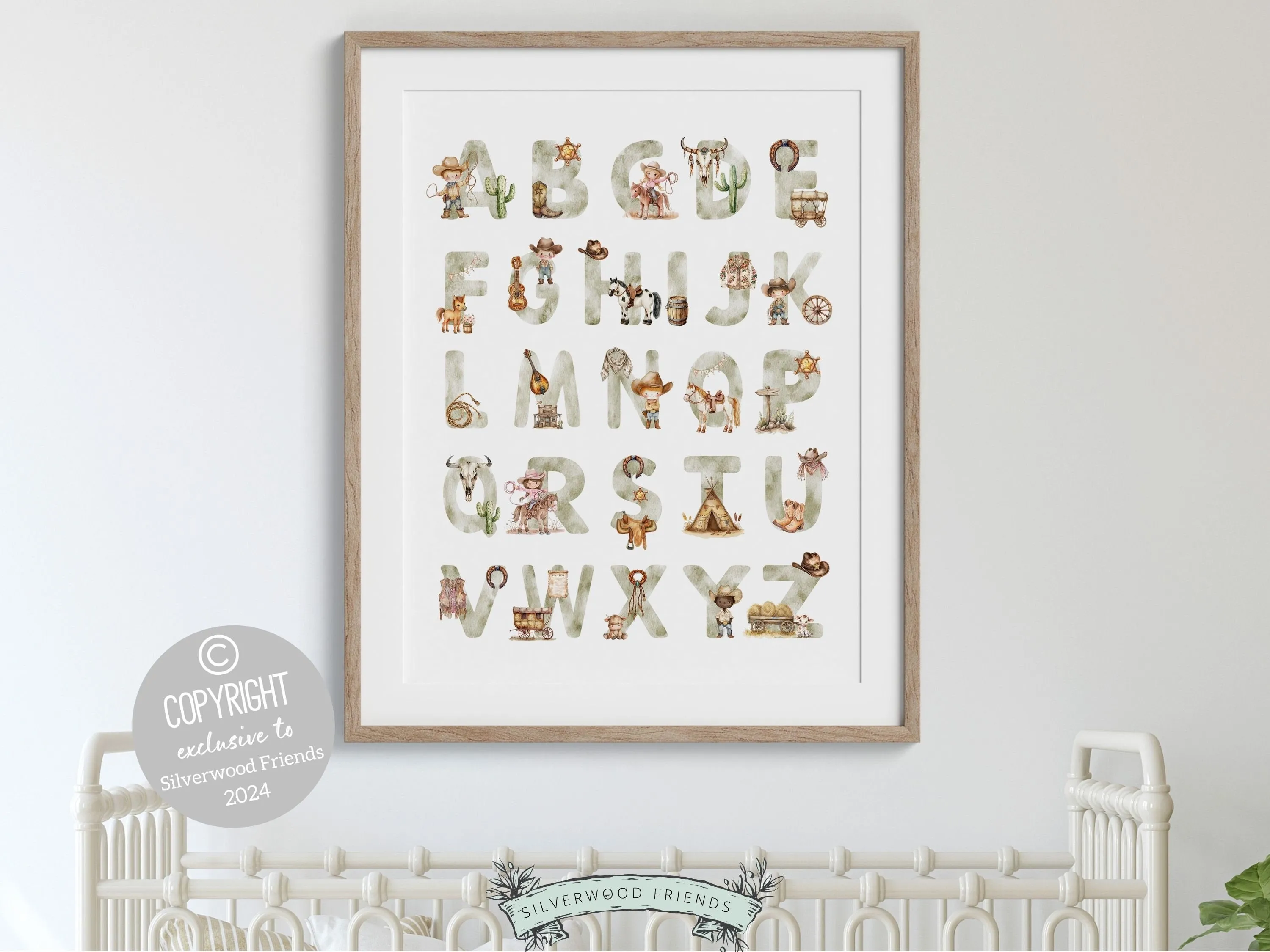 Cowboy Alphabet Nursery Print
