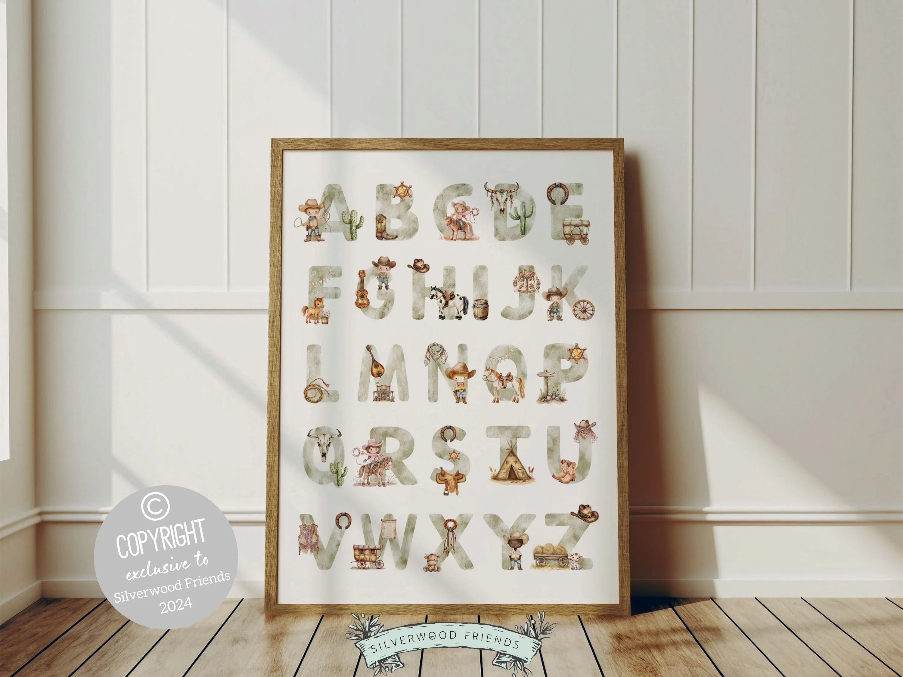 Cowboy Alphabet Nursery Print