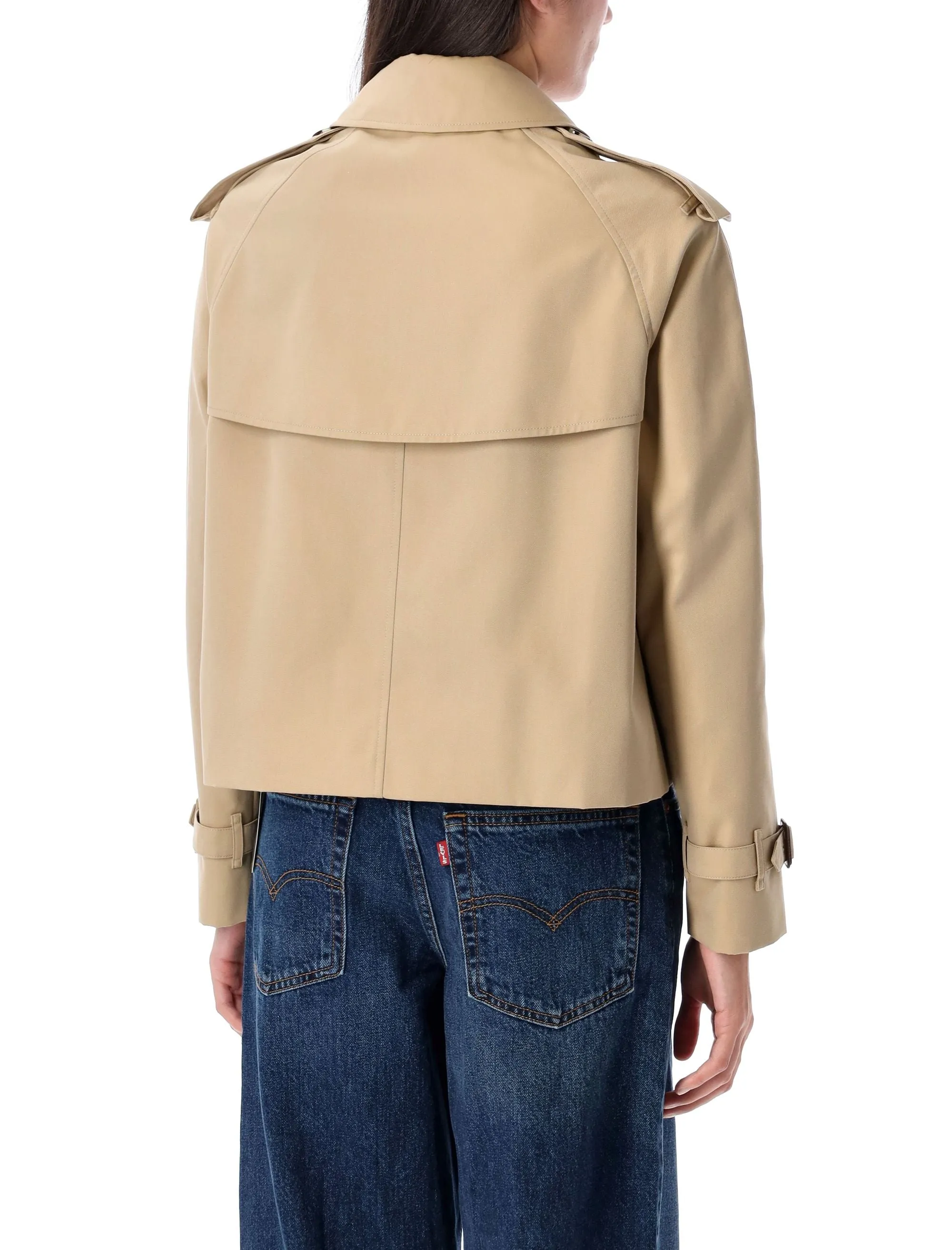 CROPPED GABARDINE TRENCH JACKET