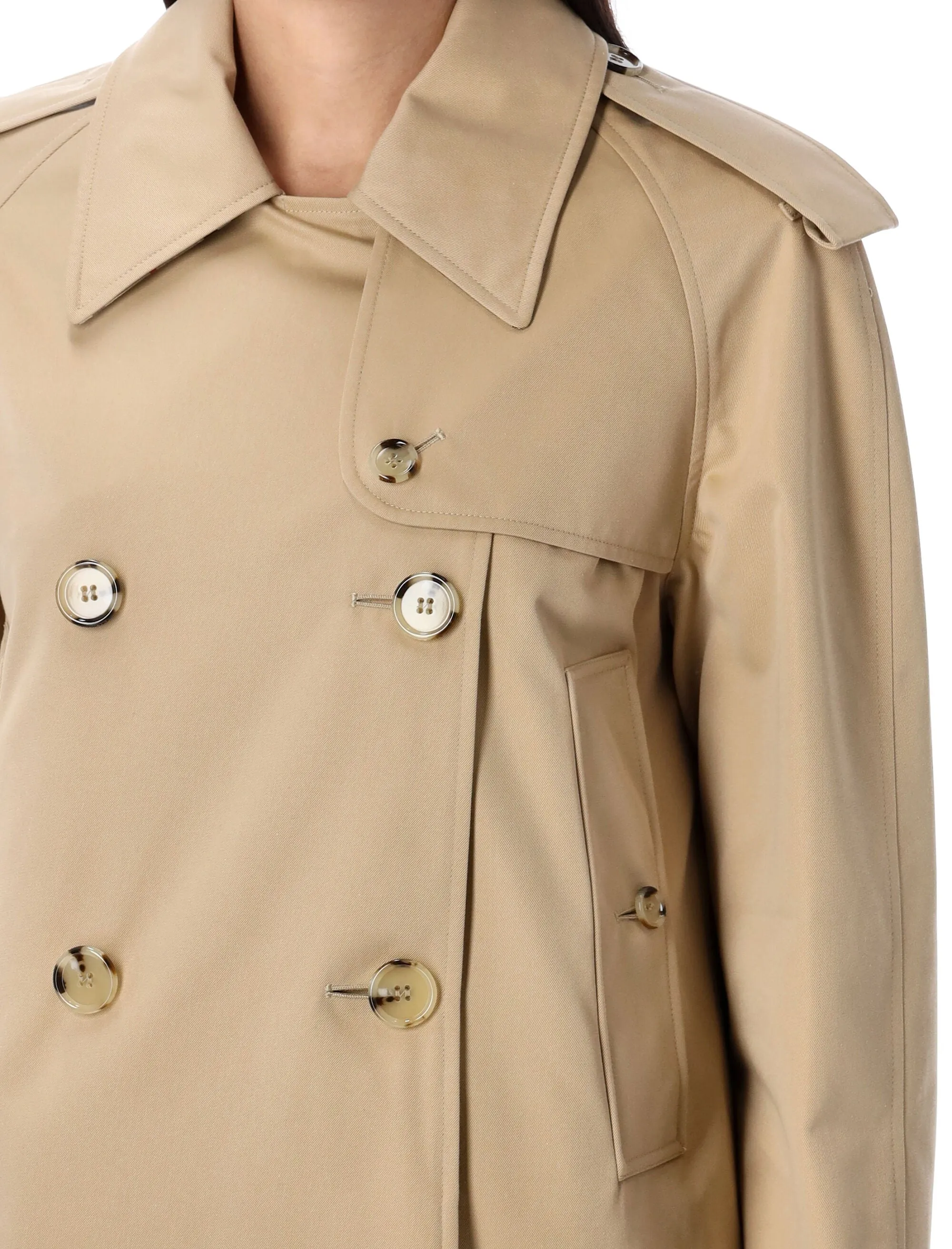 CROPPED GABARDINE TRENCH JACKET