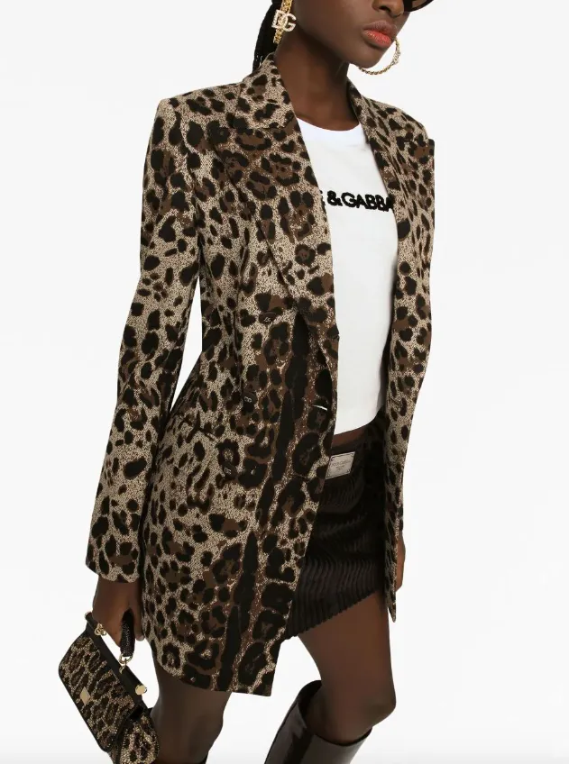 Dolce & Gabbana leopard-print blazer