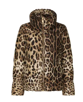 Dolce & Gabbana leopard-print padded jacket