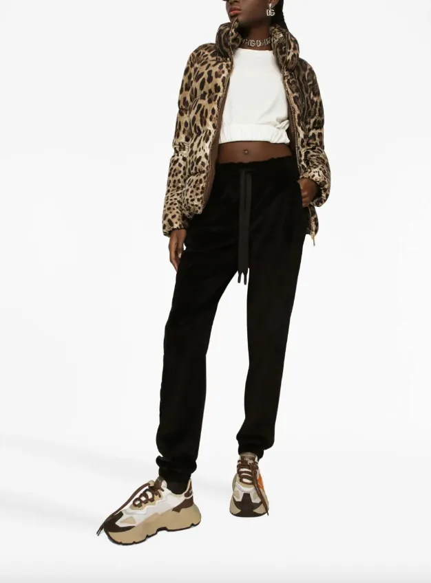 Dolce & Gabbana leopard-print padded jacket