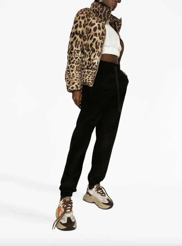 Dolce & Gabbana leopard-print padded jacket