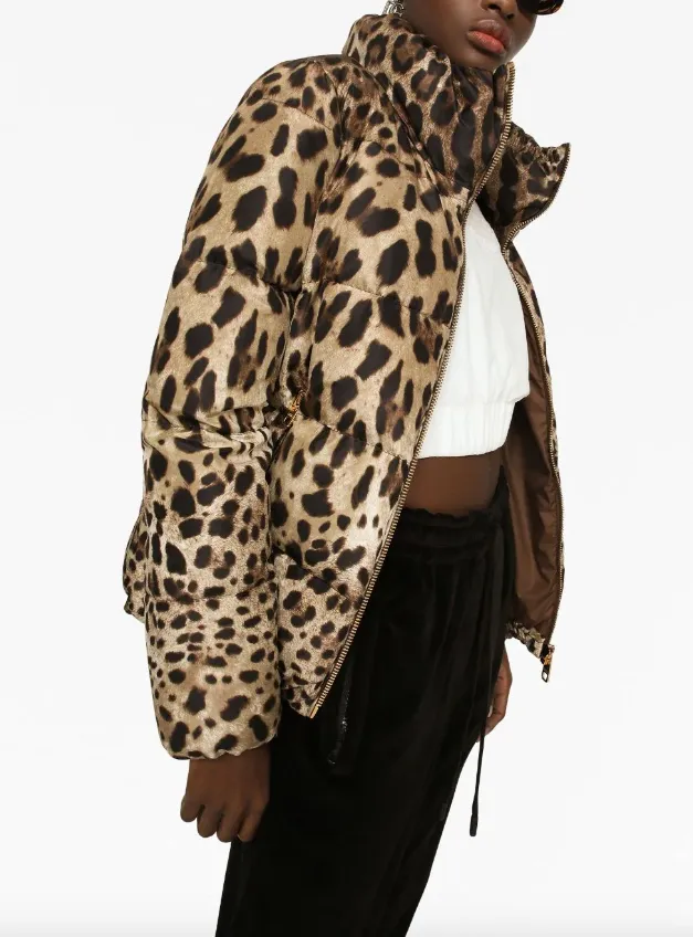 Dolce & Gabbana leopard-print padded jacket