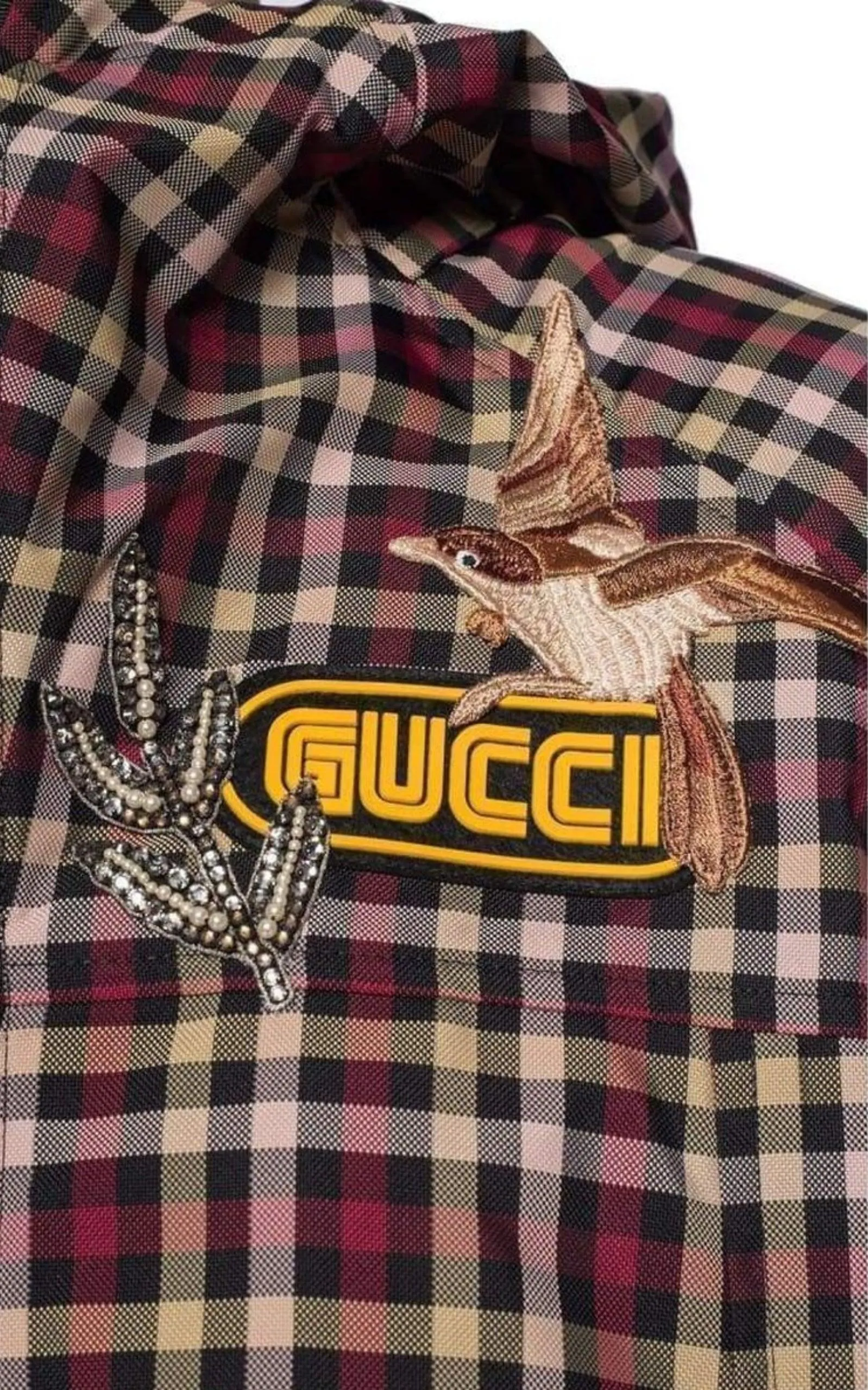 Embellished Plaid Coat