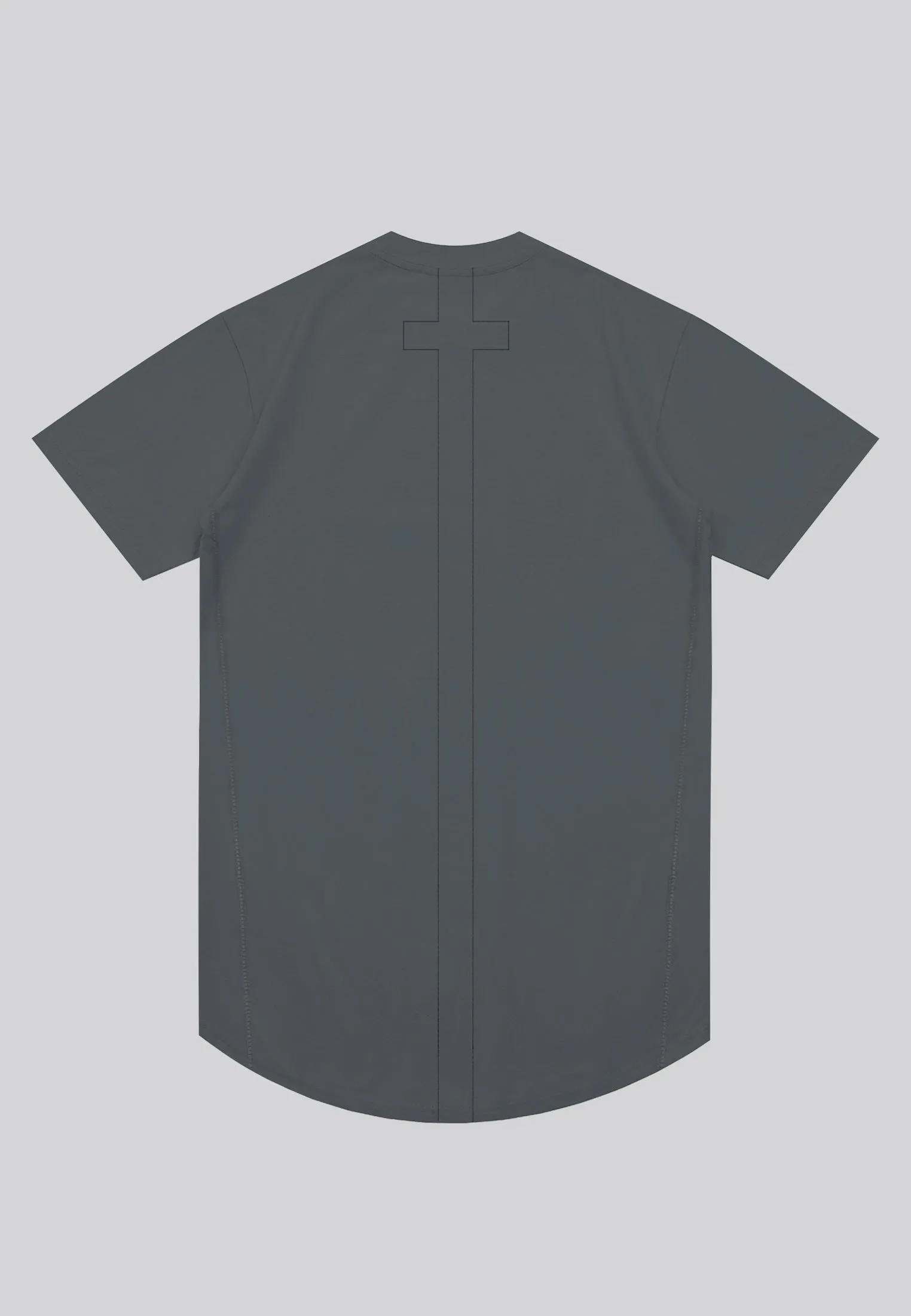 ESSENTIAL SWAG CURVED HEM DARK METAL T-SHIRT