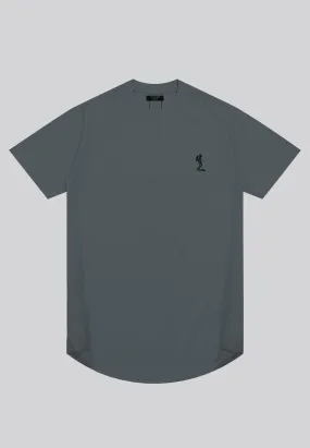 ESSENTIAL SWAG CURVED HEM DARK METAL T-SHIRT