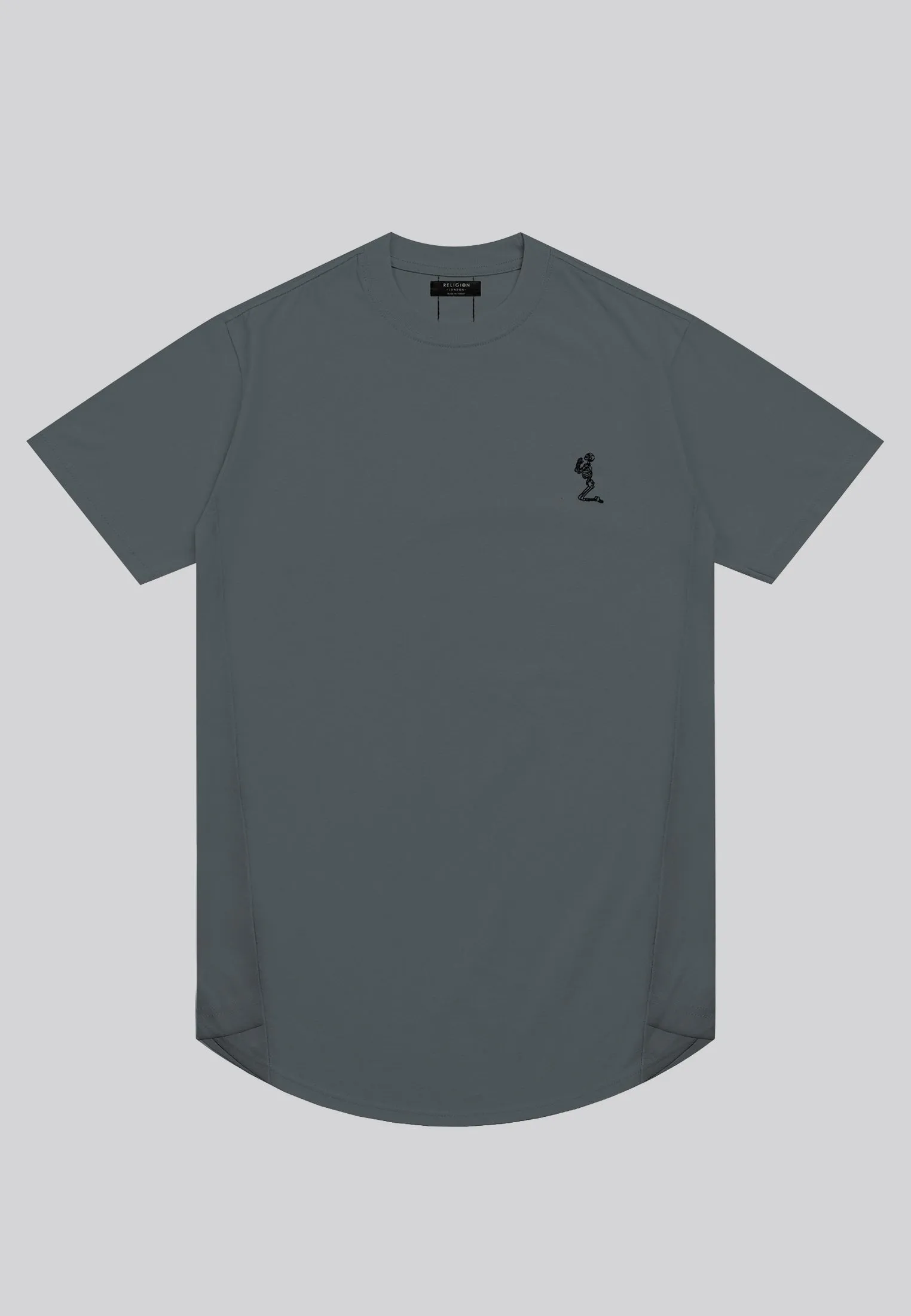 ESSENTIAL SWAG CURVED HEM DARK METAL T-SHIRT