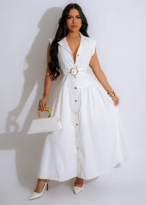 Falling For You Midi Dress White