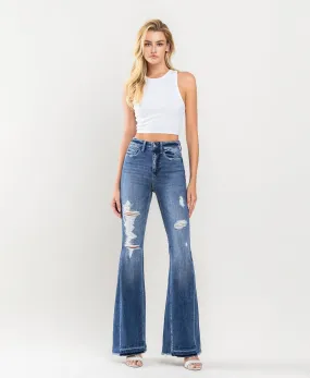 Farewell - High Rise Distressed Panel Flare Jeans