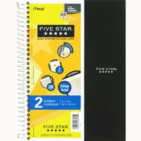 FiveStar 2 Subject Spiral Notebook
