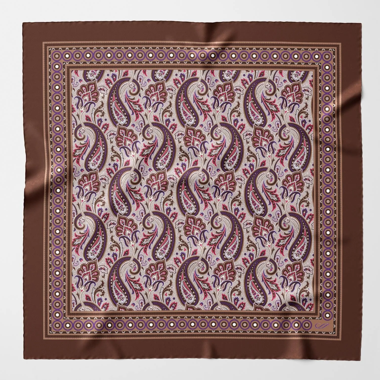 Garibaldi - Silk Pocket Square - Chocolate