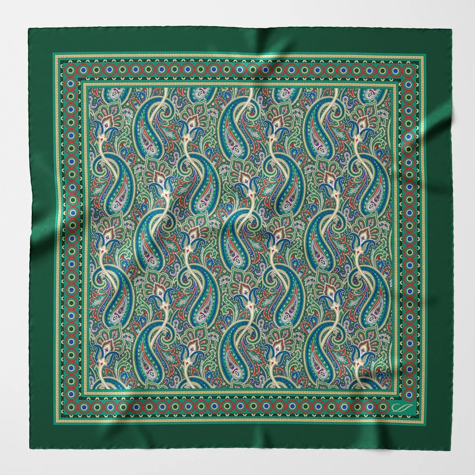 Garibaldi - Silk Pocket Square - Green