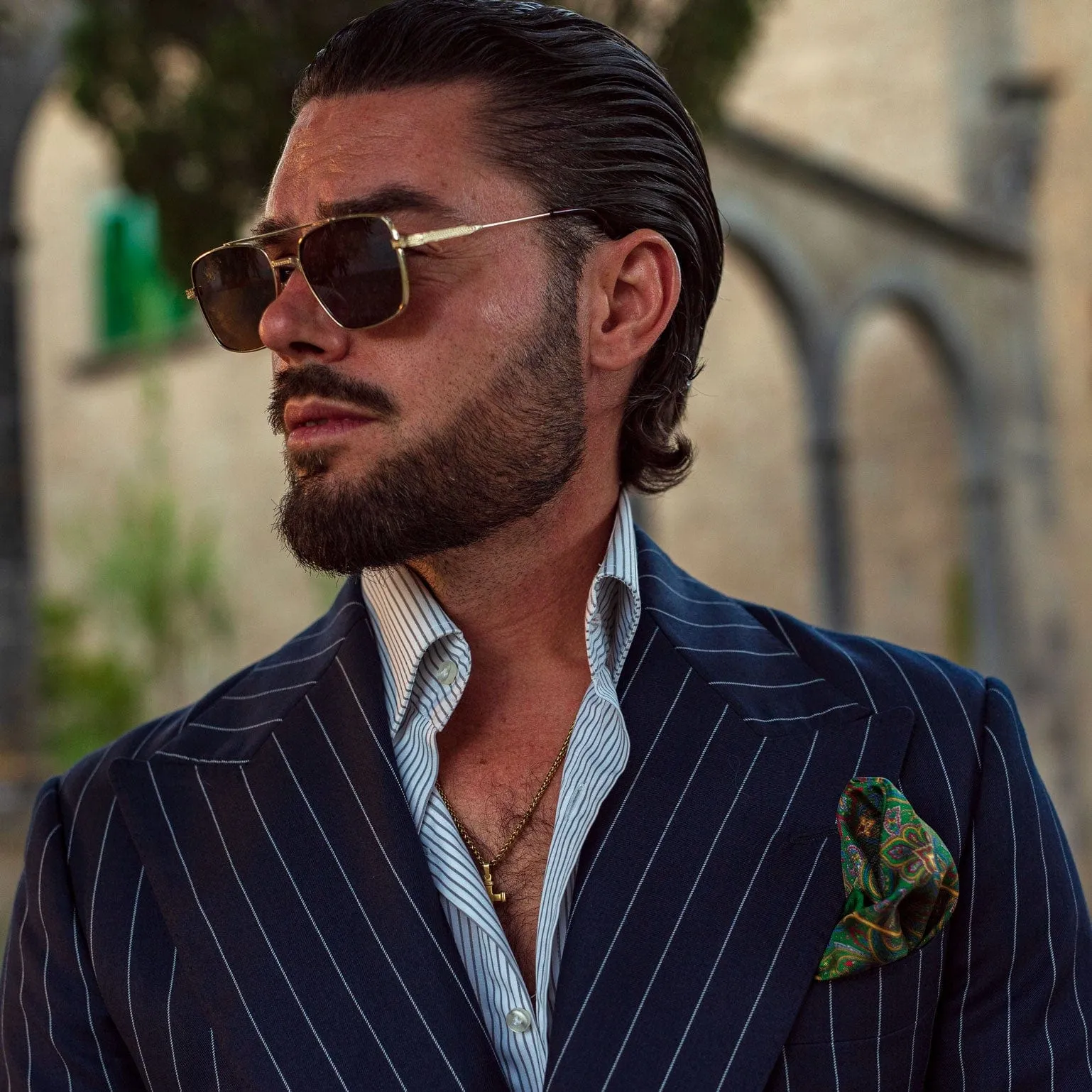 Garibaldi - Silk Pocket Square - Green