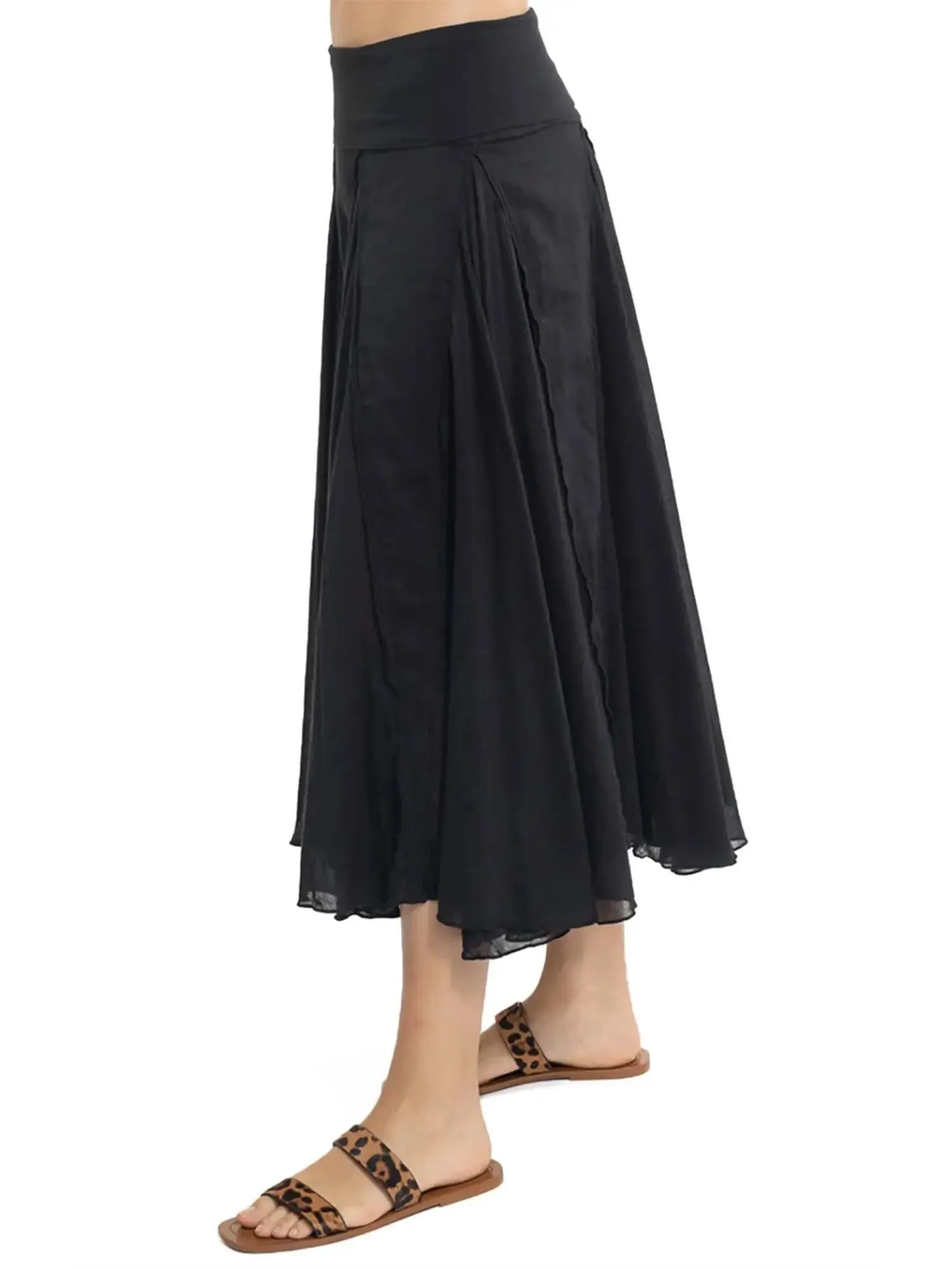 Hard Tail Rolldown Waist Diamond Flare Skirt (Style VL-19)