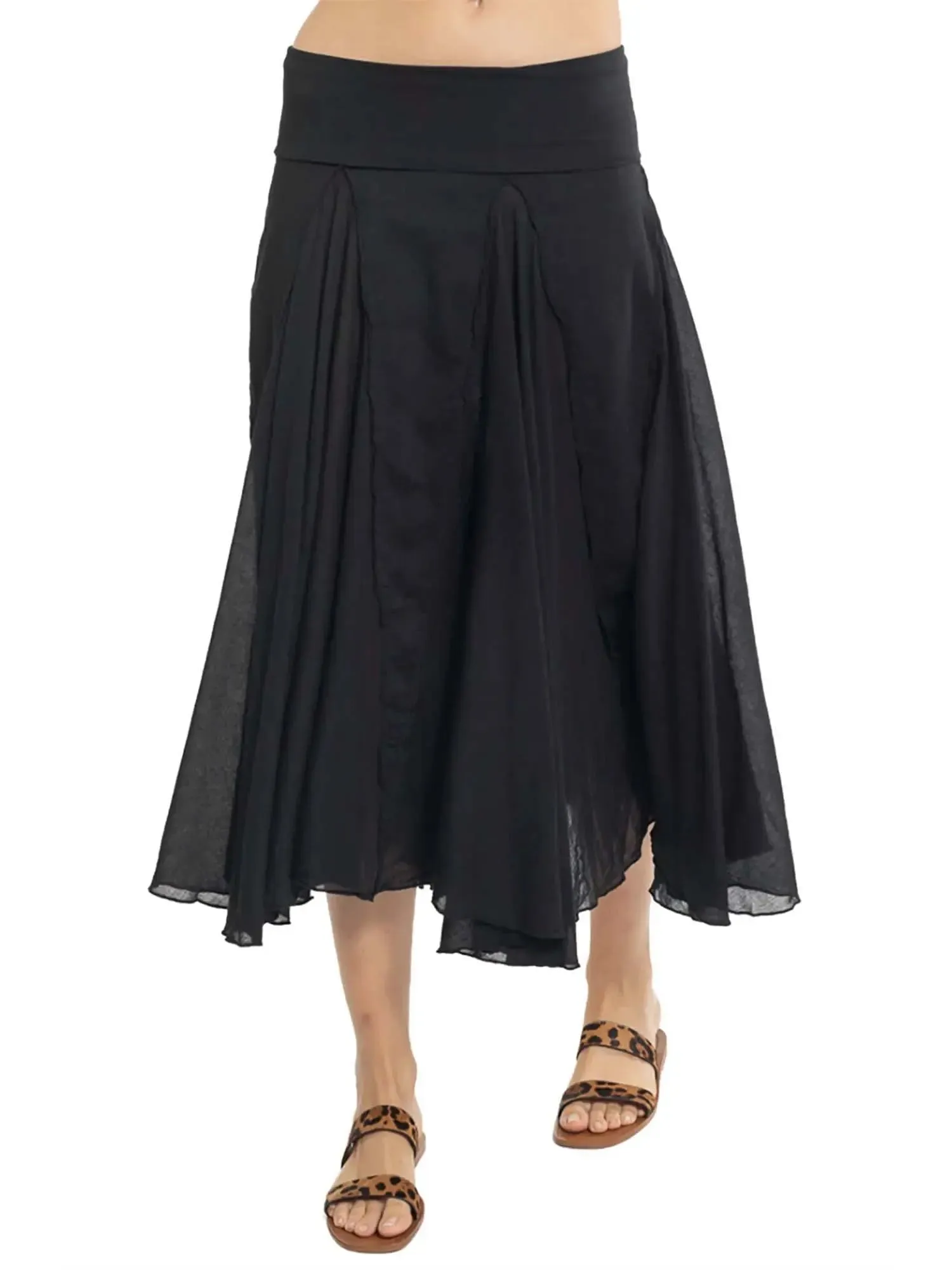 Hard Tail Rolldown Waist Diamond Flare Skirt (Style VL-19)