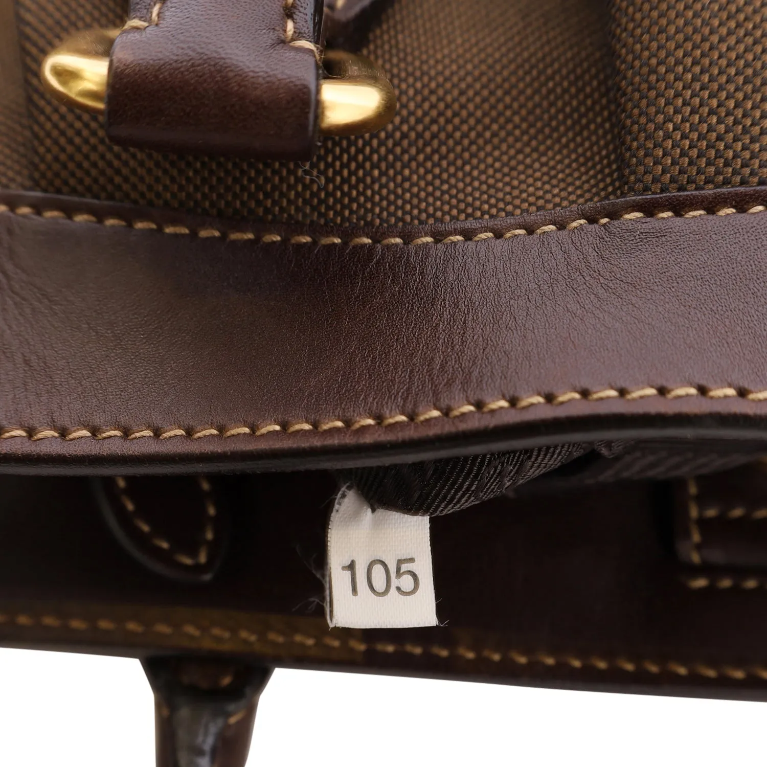 Jacquard Milano Canvas Leather Shoulder Bag (Authentic Pre-Owned)