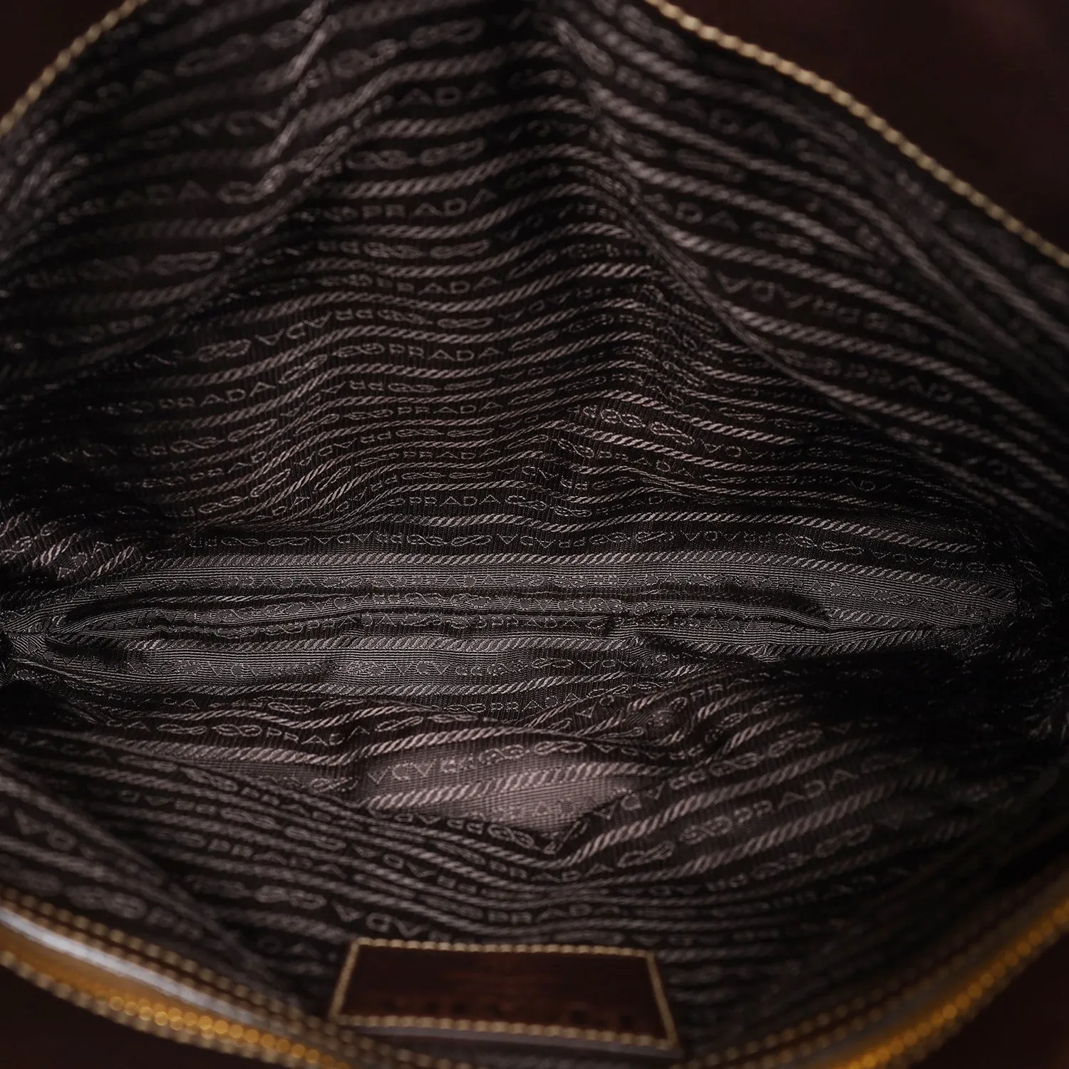 Jacquard Milano Canvas Leather Shoulder Bag (Authentic Pre-Owned)