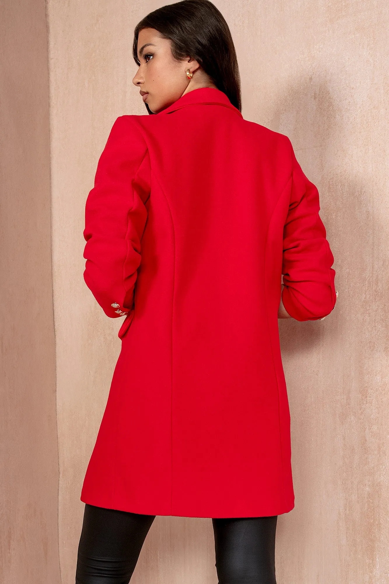 Julissa Red Double Breasted Coat