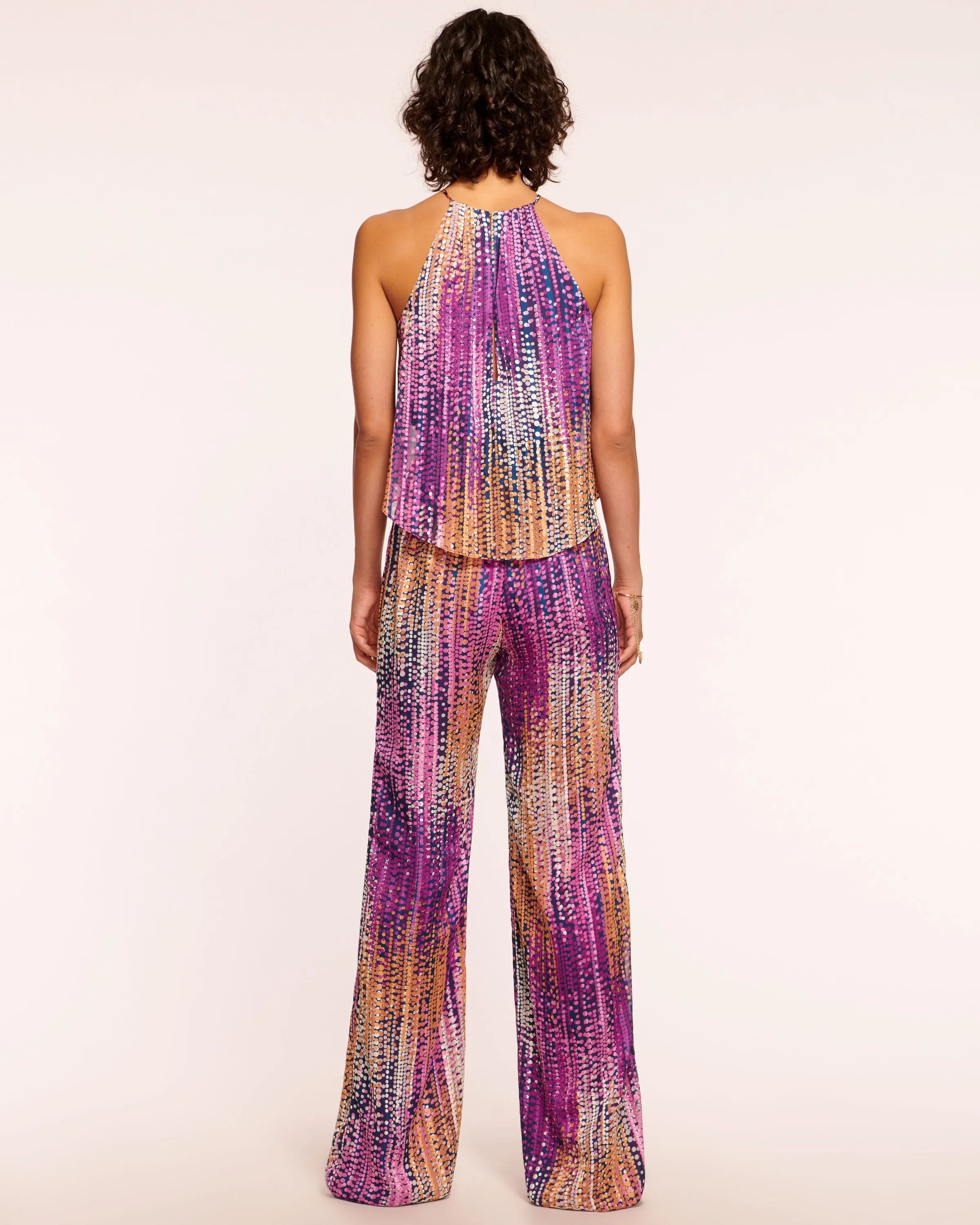 Leora Halter Ruffled Jumpsuit