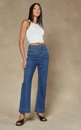 Maarte Blue Denim Wide Leg Jeans