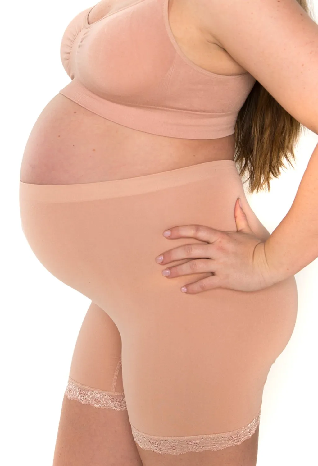 Maternity Anti Chafing High Rise Petite Cotton Shorts - 3 Pack