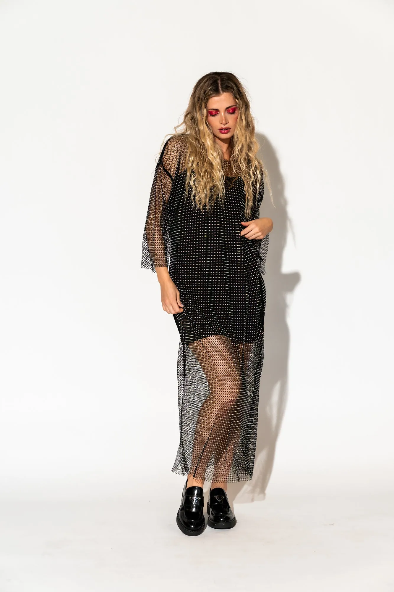 Mirrorball Mesh Dress   Slip *RESTOCKING SOON*