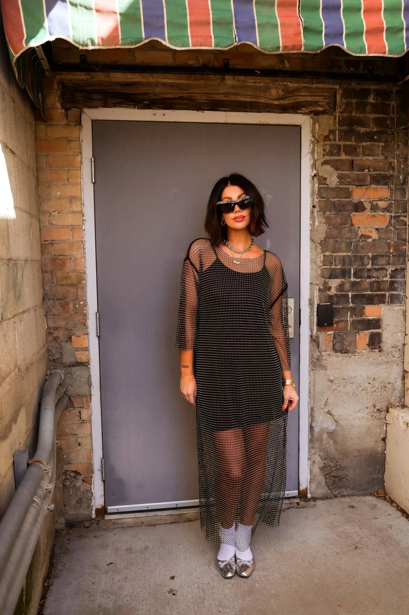 Mirrorball Mesh Dress   Slip *RESTOCKING SOON*