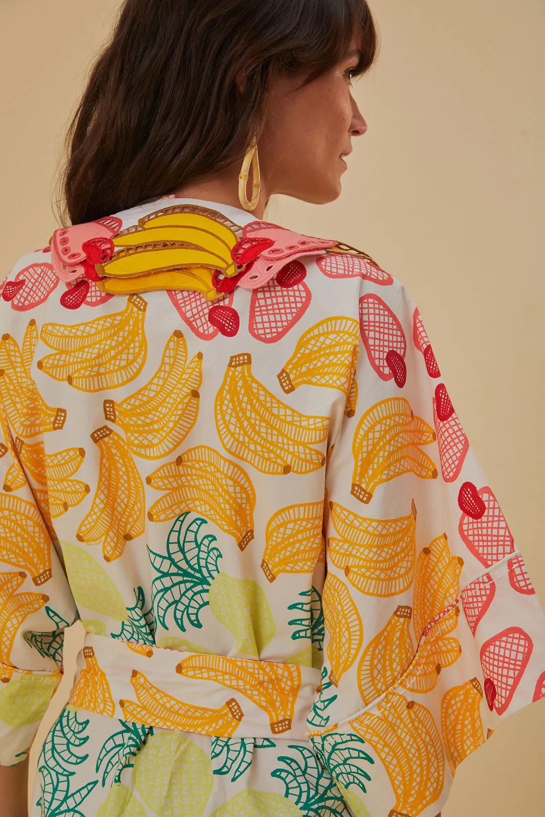 Off-White Tropical Fruits Midi Dress