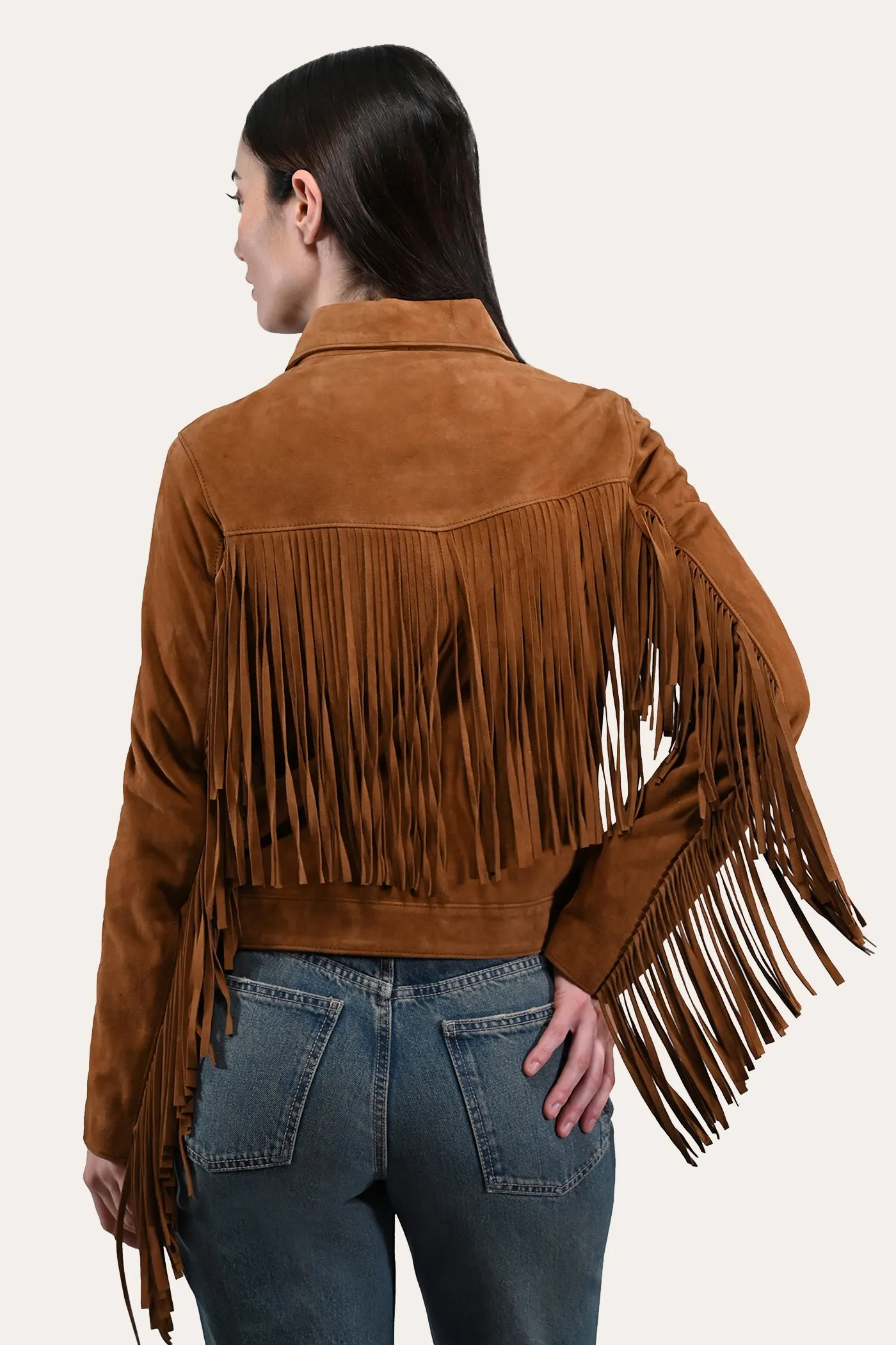 Oxblood Fringed Jacket