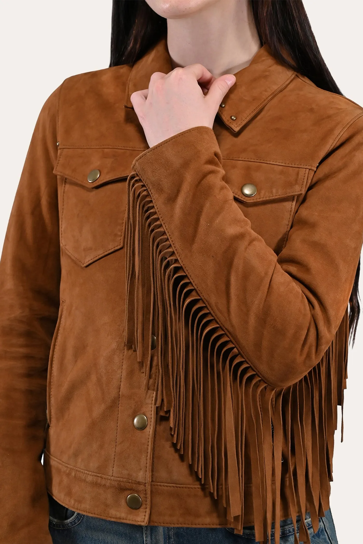 Oxblood Fringed Jacket