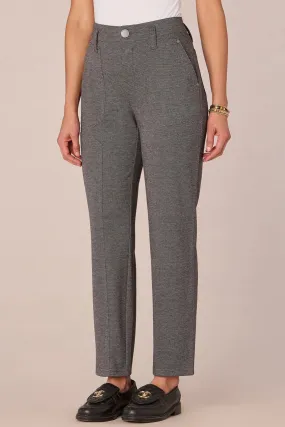 Patched Ponte Knit Pants - Grey Black