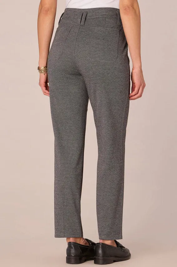 Patched Ponte Knit Pants - Grey Black