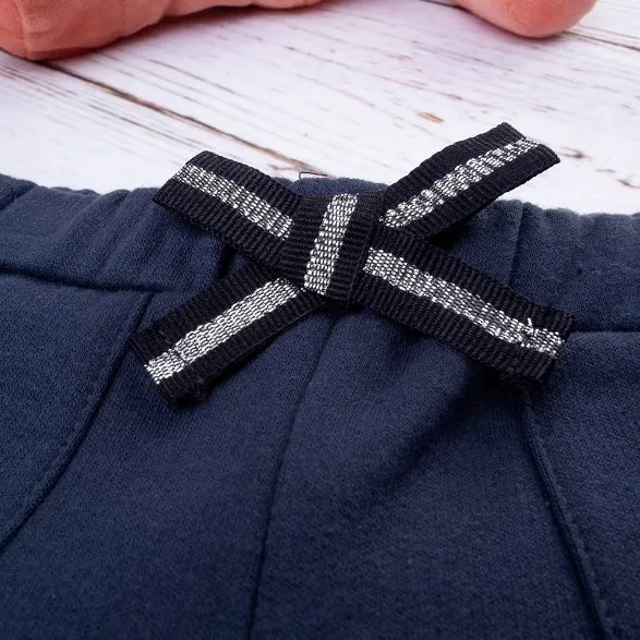 PR - Girls 'Navy' Teddy Bears Patched Fleece Trouser PR457
