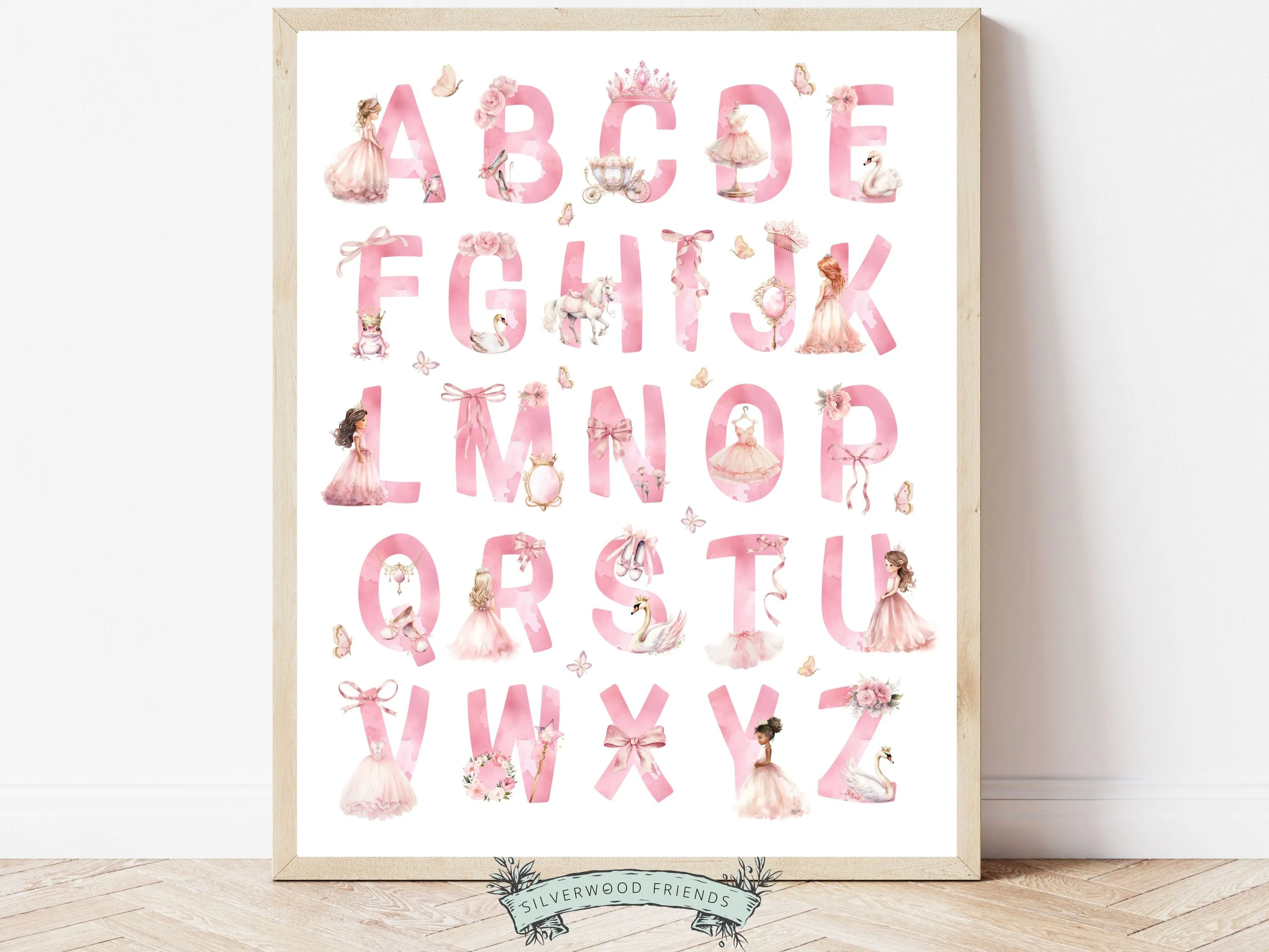 Princess Alphabet Nursery Print