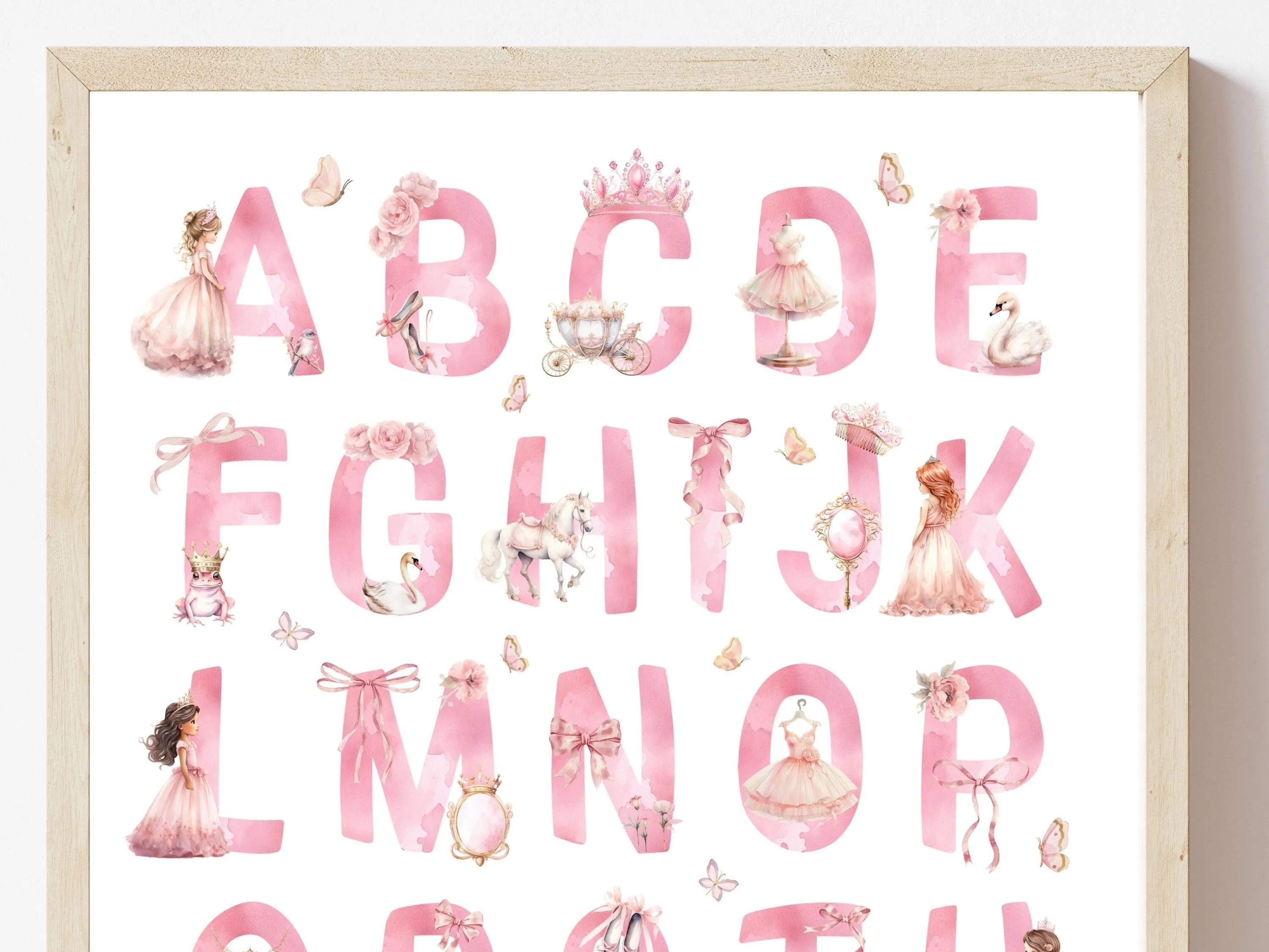 Princess Alphabet Nursery Print