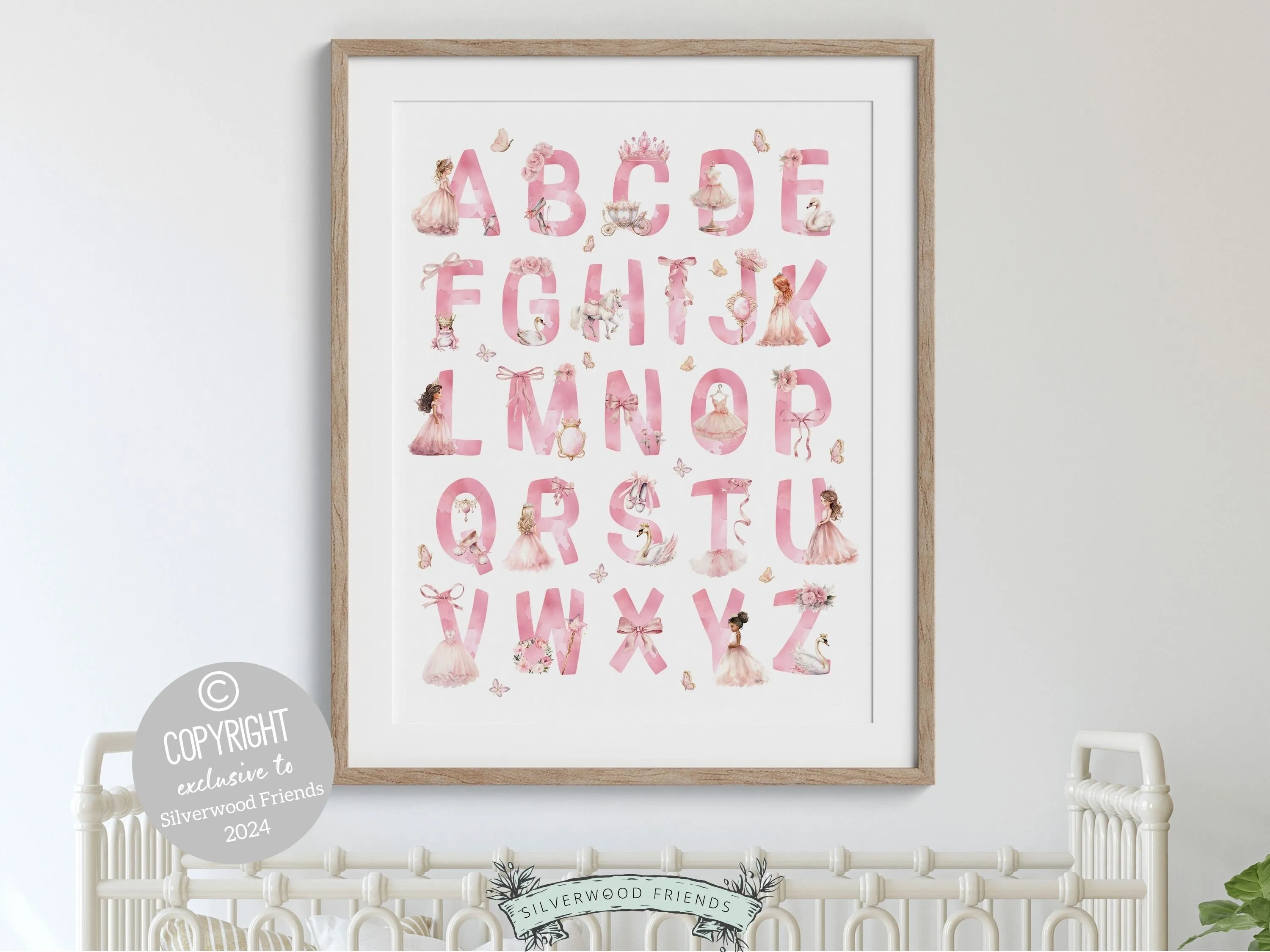 Princess Alphabet Nursery Print