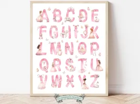 Princess Alphabet Nursery Print
