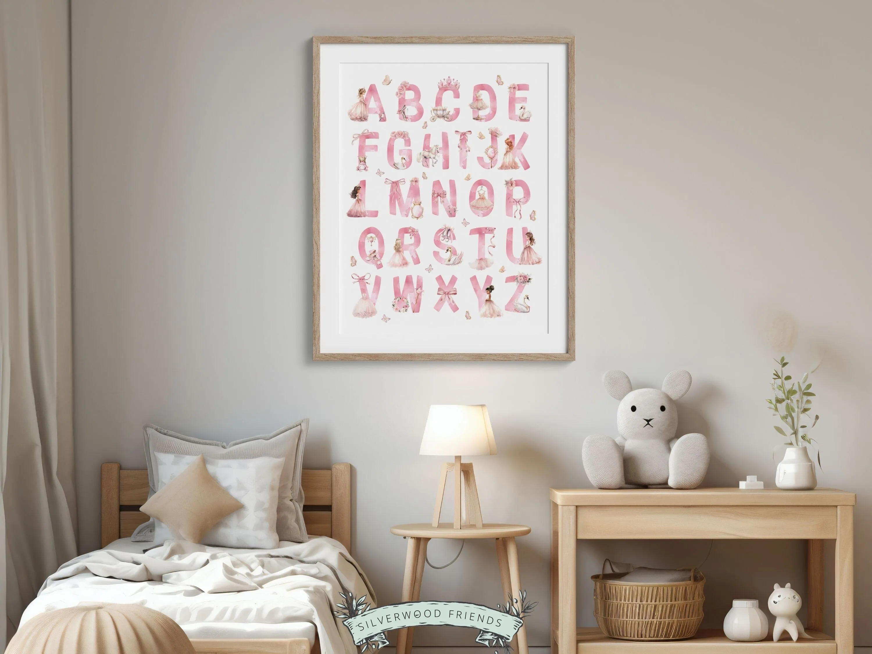 Princess Alphabet Nursery Print