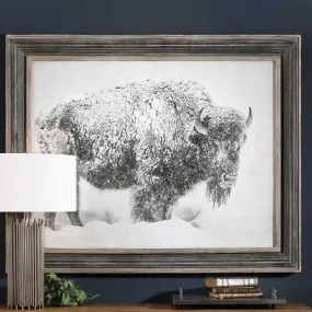 "The Storm" Framed Buffalo Art