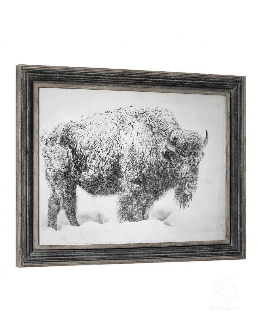 "The Storm" Framed Buffalo Art