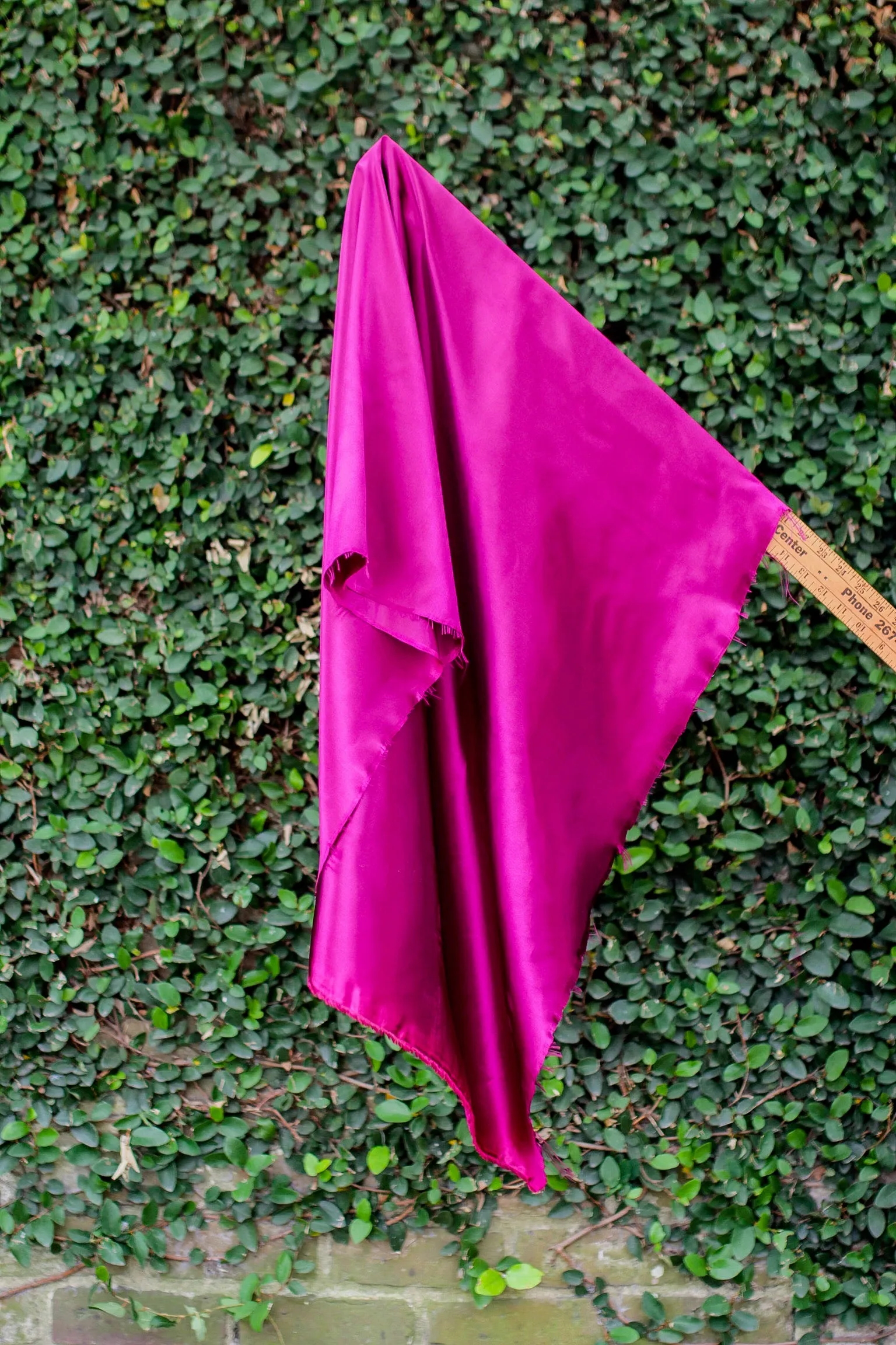 Silky Smooth Cranberry Satin Lining - Remnant