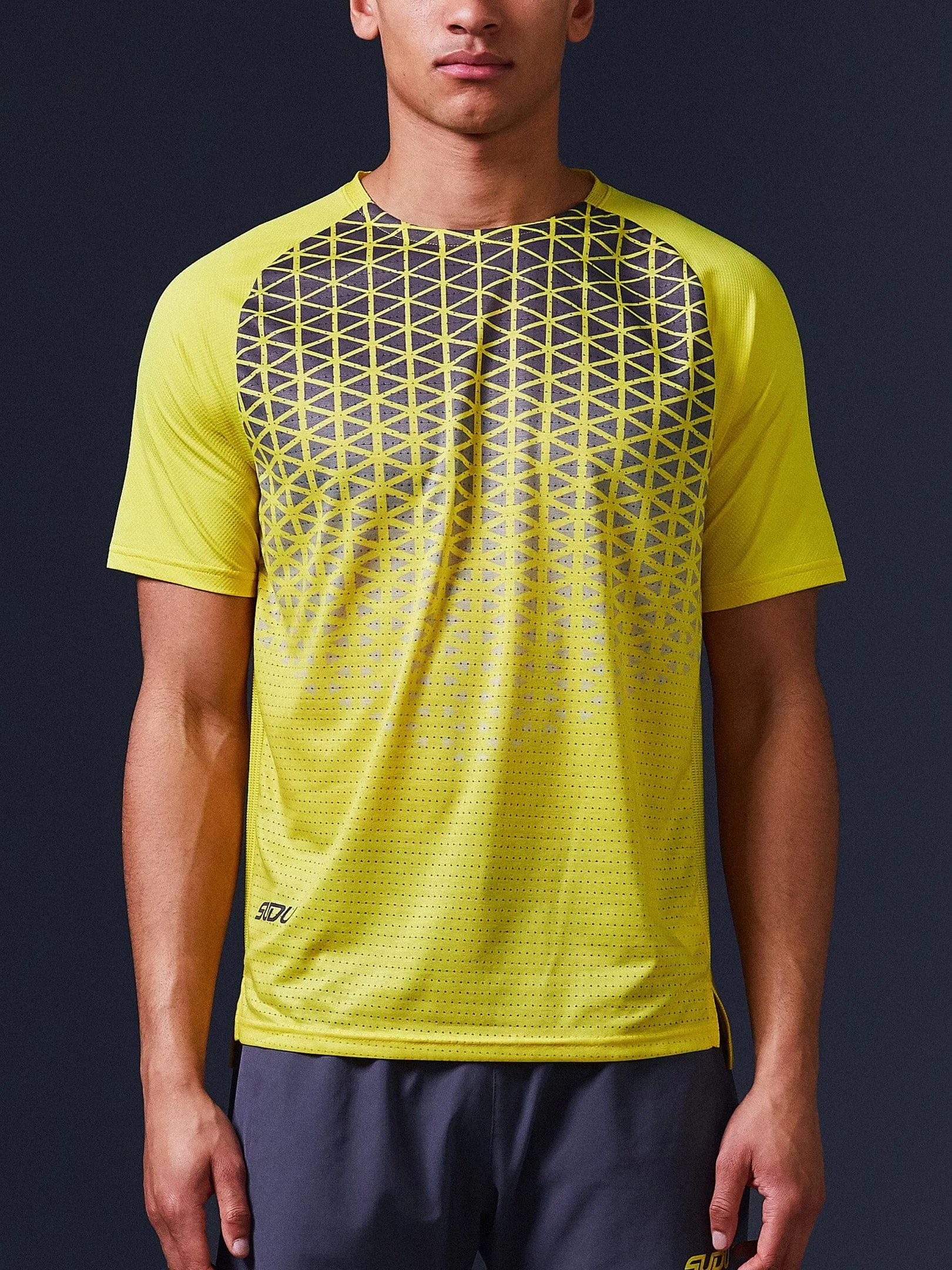 SRT SS 01 Run Short Sleeve T-Shirt - Yellow/Grey