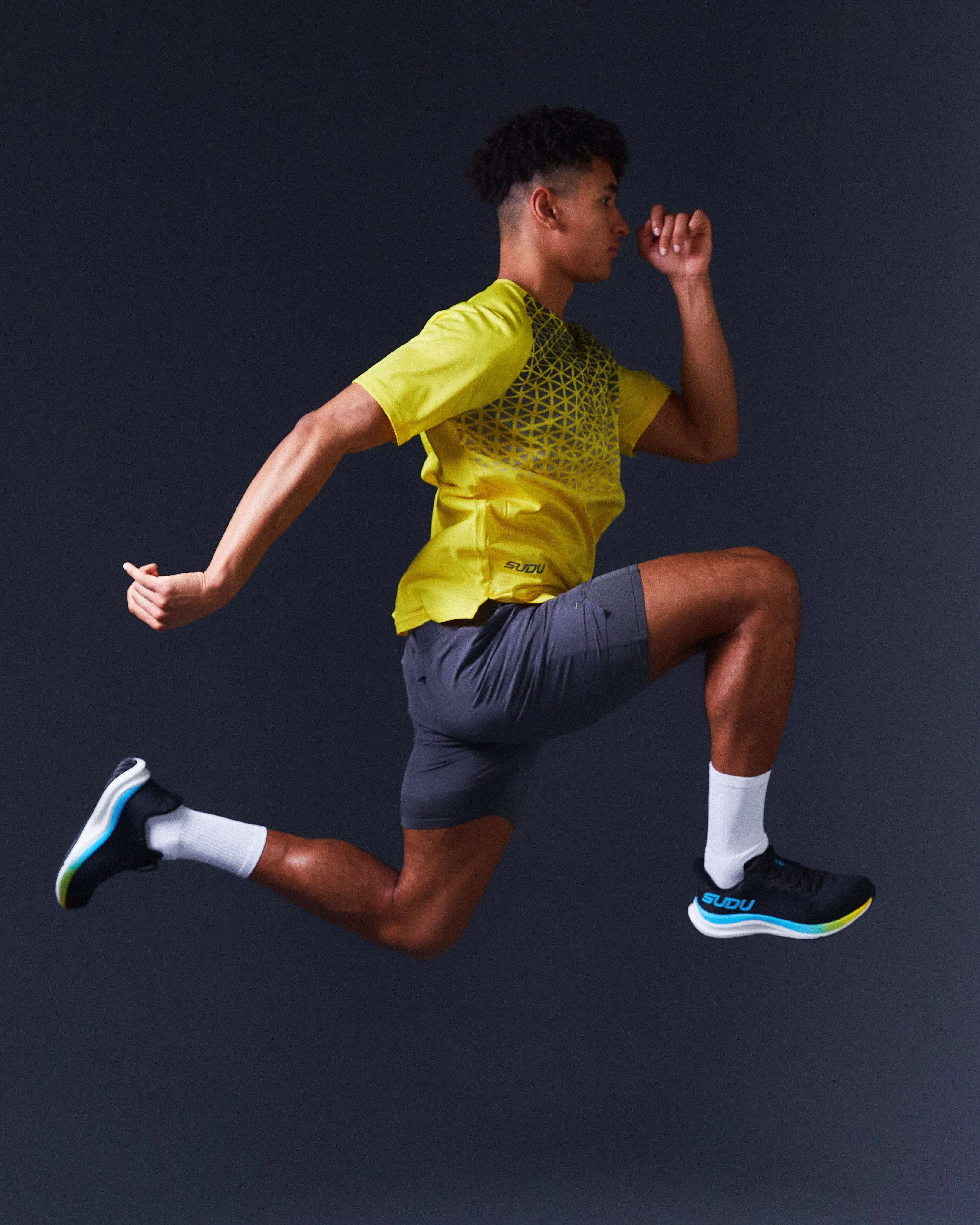 SRT SS 01 Run Short Sleeve T-Shirt - Yellow/Grey