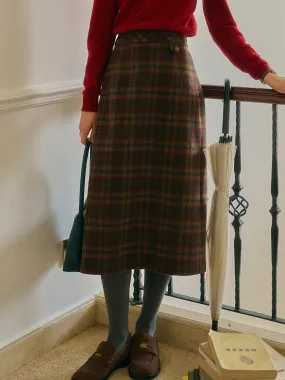 Tallulah Scottish Vintage Plaid Pocket Straight Sikt