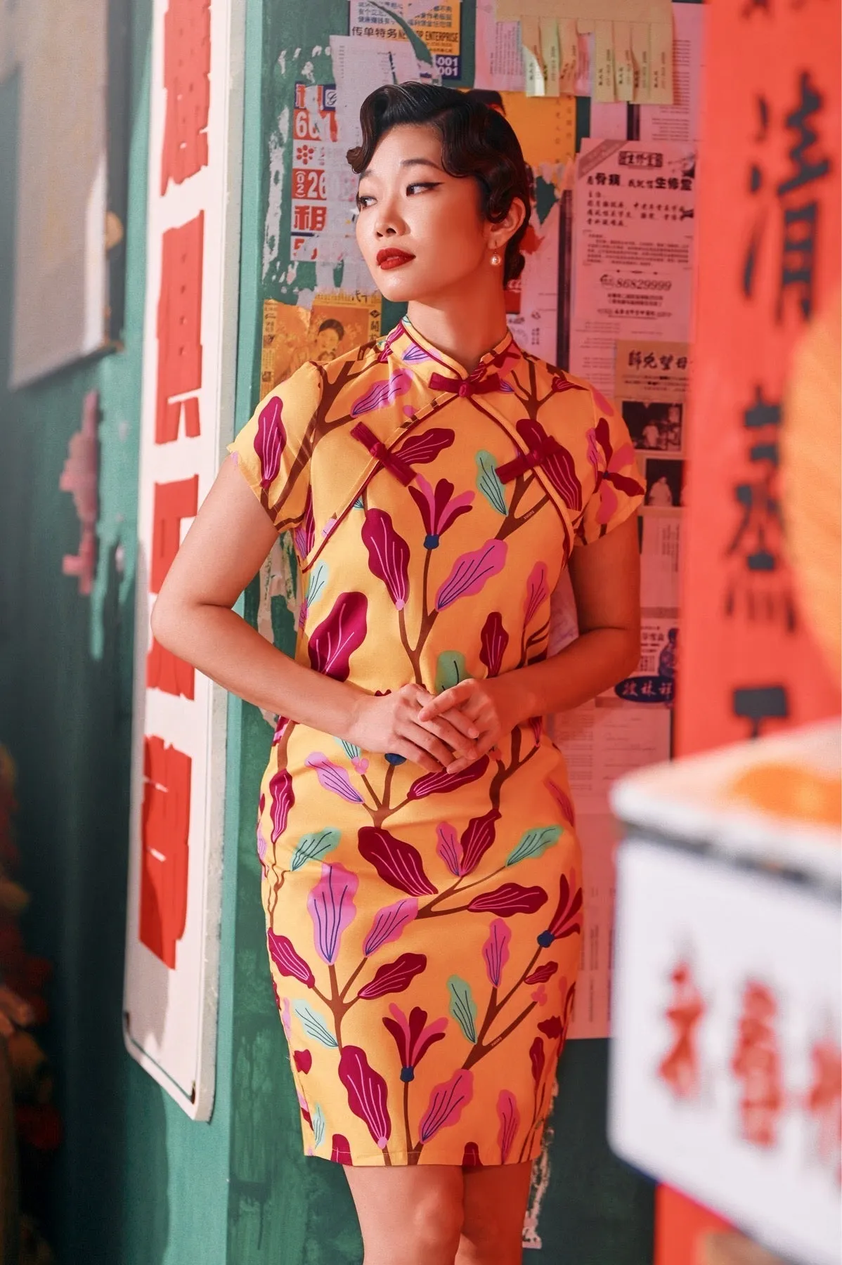 The Chinatown Women Cheongsam Dress - Rich