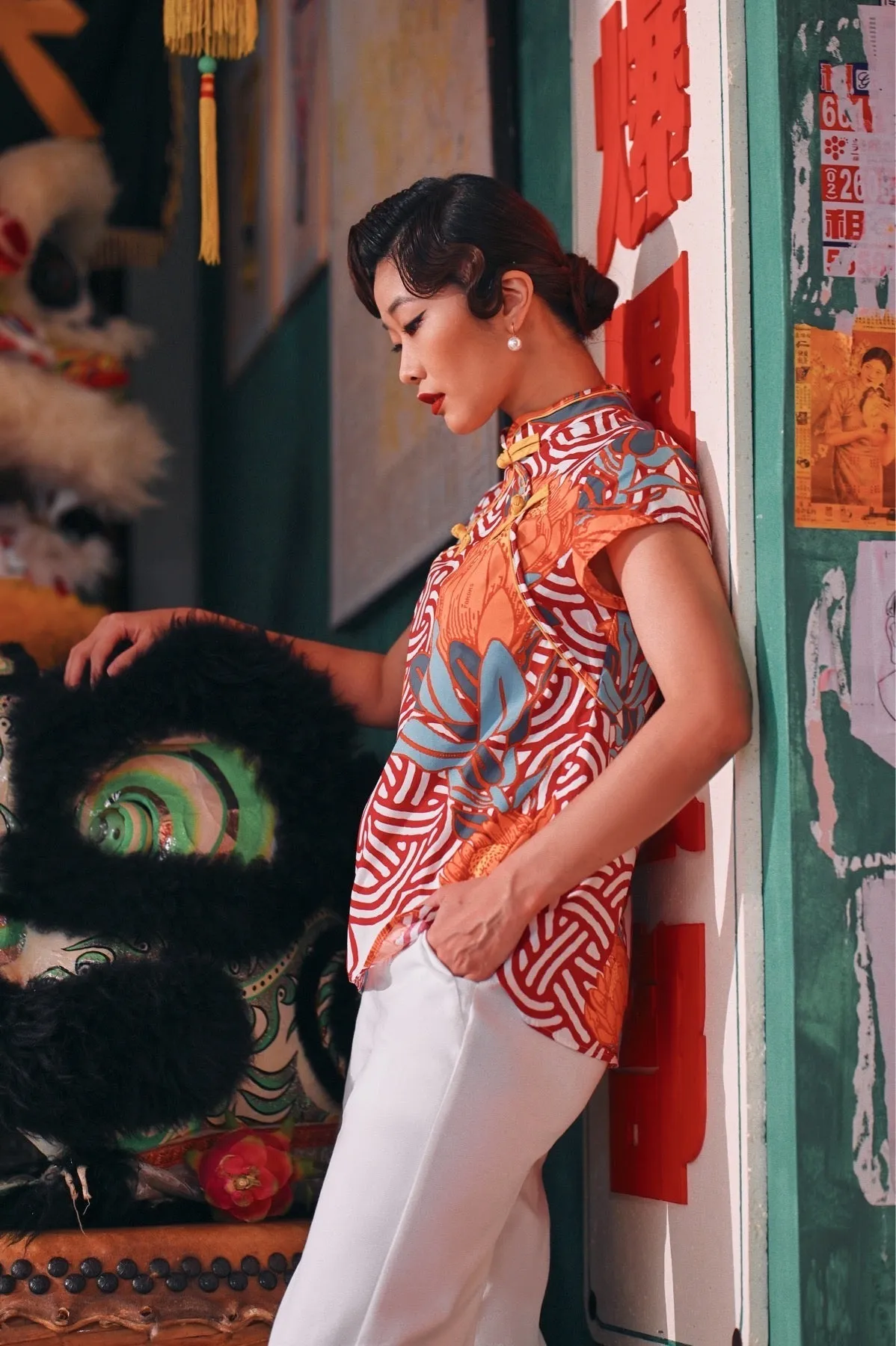 The Chinatown Women Cheongsam Top - Bloom