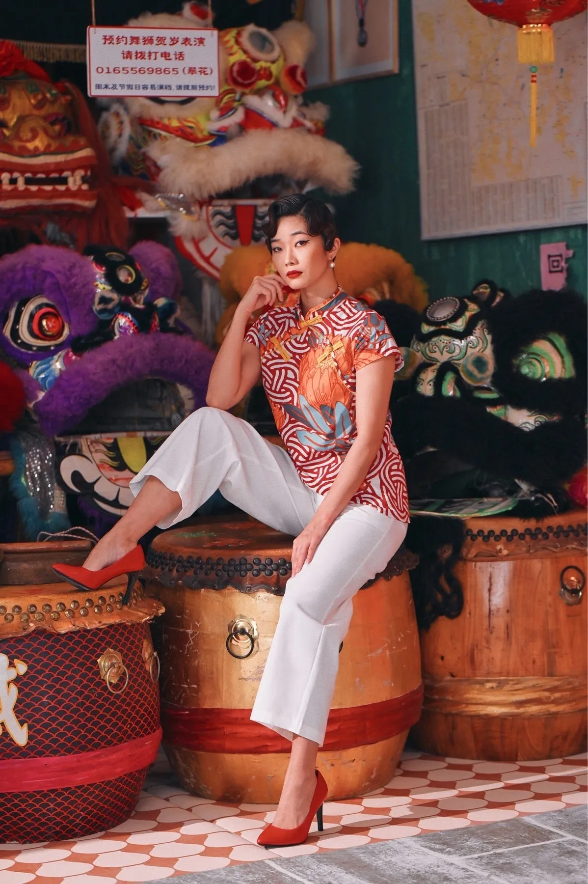 The Chinatown Women Cheongsam Top - Bloom